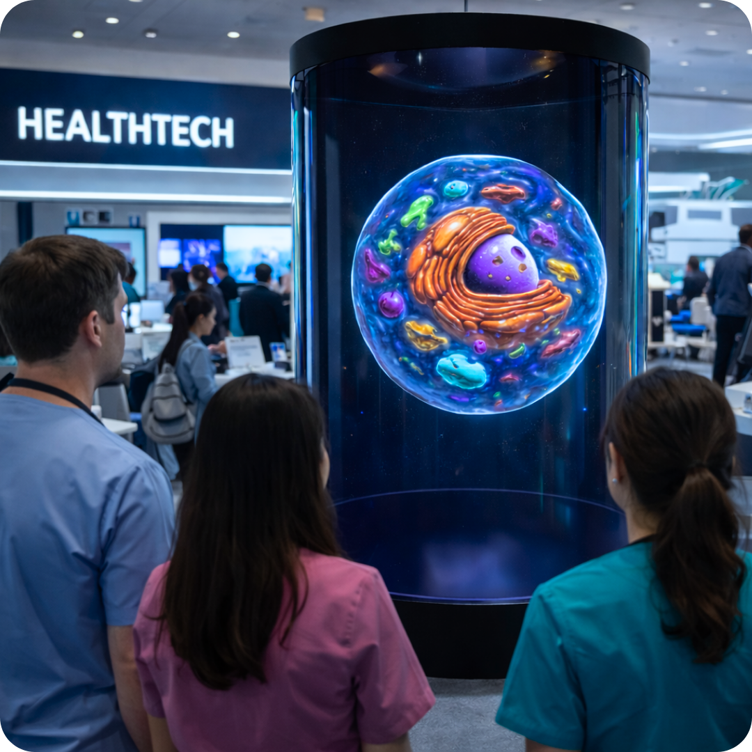 Holotube célula modelo 3d en Feria de la salud